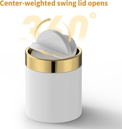 Mini Trash Can with Lid, Desktop Small Trash Can Recycling Bin Cute Metal Garbage Can for Tabletop Countertop Use,Stainless Steel 0.4Gal/1.5L Waste Bin for Office Parlor Car Bedroom,Swing Lid Open in Saudi Arabia