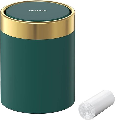 Mini Trash Can with Lid, Desktop Small Trash Can Recycling Bin Cute Metal Garbage Can for Tabletop Countertop Use,Stainless Steel 0.4Gal/1.5L Waste Bin for Office Parlor Car Bedroom,Swing Lid Open in Saudi Arabia