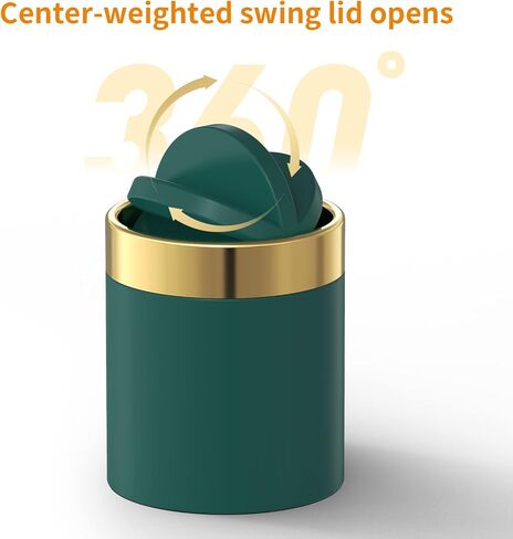 Mini Trash Can with Lid, Desktop Small Trash Can Recycling Bin Cute Metal Garbage Can for Tabletop Countertop Use,Stainless Steel 0.4Gal/1.5L Waste Bin for Office Parlor Car Bedroom,Swing Lid Open in Saudi Arabia