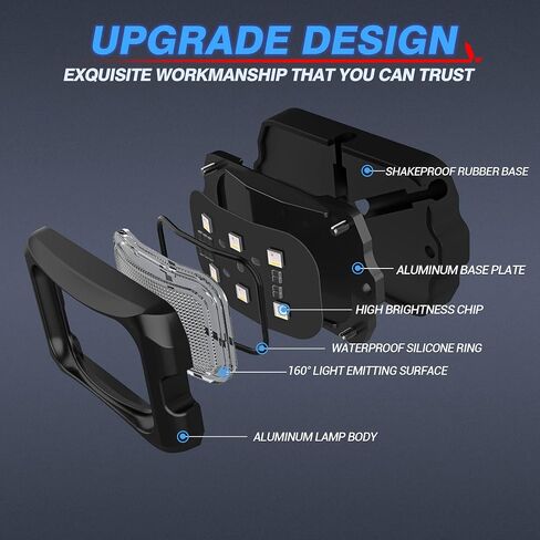 MICTUNING C2 أضواء الصخور LED البيضاء المنحنية - 4 قرون أضواء تحت الوهج متوافقة مع سيارة شاحنة الطرق الوعرة ATV UTV قارب in Saudi Arabia