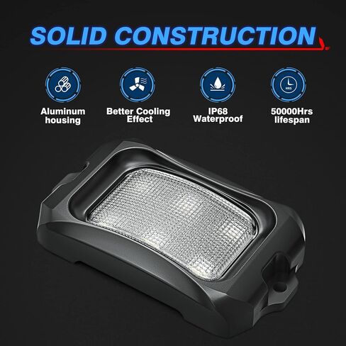 MICTUNING C2 أضواء الصخور LED البيضاء المنحنية - 4 قرون أضواء تحت الوهج متوافقة مع سيارة شاحنة الطرق الوعرة ATV UTV قارب in Saudi Arabia