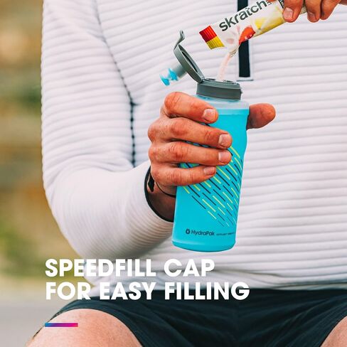 HydraPak SkyFlask Speed - Collapsible Handheld Running Water Bottle (350ml, 500ml, 500ml Insulated) - Adjustable Strap, Lightweight, Spill-Proof Cap in Kuwait