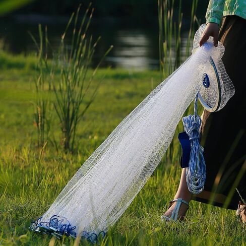 صب صافي شبكة أسماك المياه المالحة شبكة مصبوبة مع حلقة ألومنيوم لمصيدة الطعم شبكة رمي الأسماك 3FT/4FT/5FT/6FT/7FT/8FT/9FT/10FT/11FT/12FT شبكة صيد نصف قطرها in Saudi Arabia