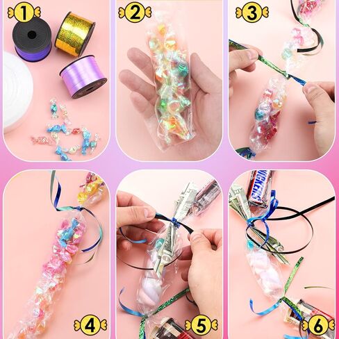 Candy Lei Making Kit for Graduation Party Favor Include 2 Inch x 1000 ft Poly Tubing 3 Rolls Curling Gift Ribbon Total 300 Yd/ 900 ft and Scissor for Hawaii Tropical Wedding DIY (Purple, Blue, Yellow) in Kuwait