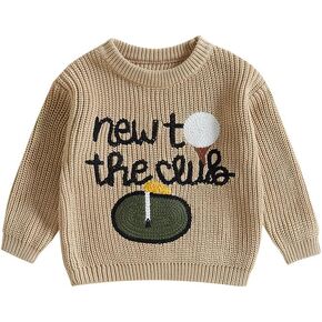 Toddler Baby Boy Sweater Long Sleeve Tractor Embroidery Knit Pullover Tops Infant Fall Winter Clothes in Saudi Arabia