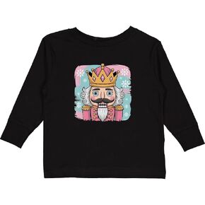تي شيرت Inktastic Nutcracker Christmas Pink Crown للأطفال بأكمام طويلة in Kuwait
