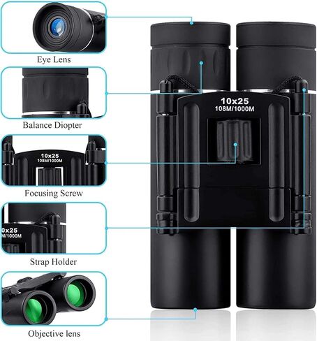 Monoculars Telescope High Power Telescope,10X25 Binoculars Compact,Waterproof Compact Roof Prism Binocular with Fully Coated Lens for Travel Hiking Bird Watching Binoculars in Saudi Arabia