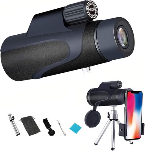 Monocular Telescope, 16x50 HD High Power Monocular Waterproof with Smartphone Holder and Adjustable Tripod for Adult Bird Watching Outdoor Travel Sightseeing Bird Watching, Hiking,Camping in Saudi Arabia