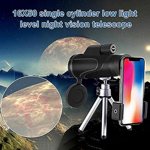 Monocular Telescope, 16x50 HD High Power Monocular Waterproof with Smartphone Holder and Adjustable Tripod for Adult Bird Watching Outdoor Travel Sightseeing Bird Watching, Hiking,Camping in Saudi Arabia