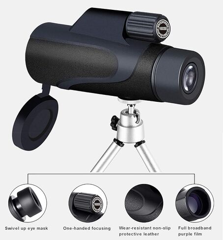 Monocular Telescope, 16x50 HD High Power Monocular Waterproof with Smartphone Holder and Adjustable Tripod for Adult Bird Watching Outdoor Travel Sightseeing Bird Watching, Hiking,Camping in Saudi Arabia