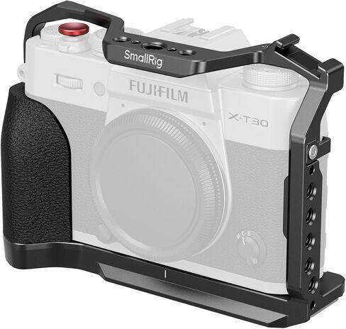 قفص كاميرا SmallRig X-T30 III لـ FUJIFILM X-T30 / X-T30 II/X-T30 III، مقبض سيليكون مريح مدمج، لوحة تحرير سريعة لـ Arca، ومقبس QD، وفتحات الحزام - 5662 in Saudi Arabia