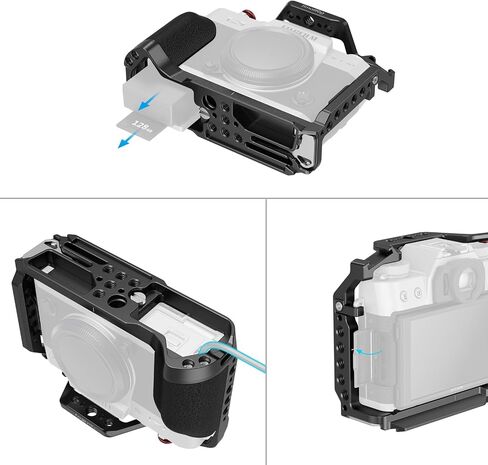 قفص كاميرا SmallRig X-T30 III لـ FUJIFILM X-T30 / X-T30 II/X-T30 III، مقبض سيليكون مريح مدمج، لوحة تحرير سريعة لـ Arca، ومقبس QD، وفتحات الحزام - 5662 in Saudi Arabia