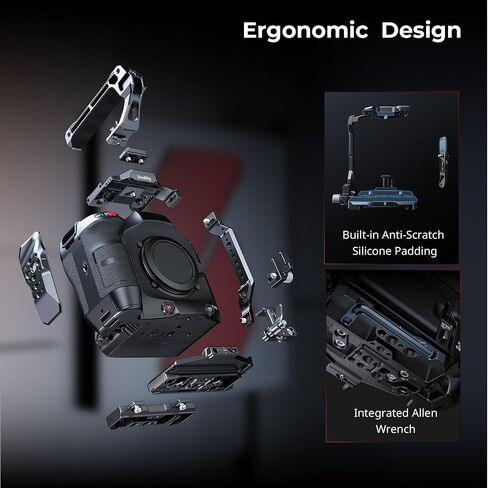 قفص SmallRig لـ Canon C80، تصميم معياري مع لوحة علوية، لوحات جانبية، لوحة سفلية، حاجز الناتو، مشبك كابل لـ HDMI، مع حامل حذاء بارد، فتحة ملولبة 1/4 بوصة - 20 و3/8 بوصة - 16، مفتاح ألين - 5810 in Saudi Arabia