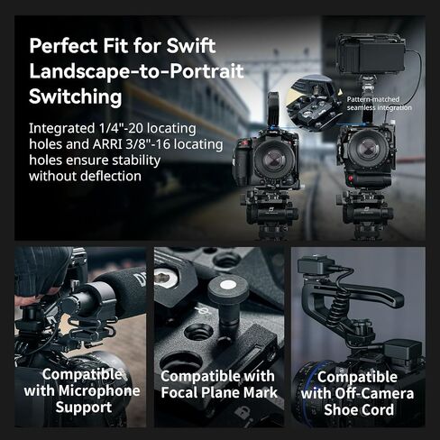 قفص SmallRig لـ Canon C80، تصميم معياري مع لوحة علوية، لوحات جانبية، لوحة سفلية، حاجز الناتو، مشبك كابل لـ HDMI، مع حامل حذاء بارد، فتحة ملولبة 1/4 بوصة - 20 و3/8 بوصة - 16، مفتاح ألين - 5810 in Saudi Arabia