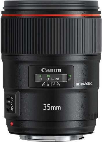 Canon EF 35mm f/1.4L II USM Lens | L-Series Wide-Angle Prime with Bright f/1.4 Aperture & Advanced Optics | Perfect for Weddings, Street & Low-Light Photography (9523B002) + Shoulder Bag + 64GB Card in Saudi Arabia