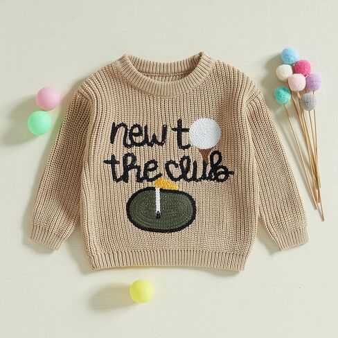 Toddler Baby Boy Sweater Long Sleeve Tractor Embroidery Knit Pullover Tops Infant Fall Winter Clothes in Saudi Arabia