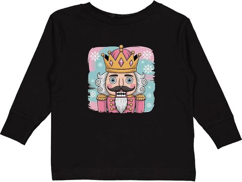 تي شيرت Inktastic Nutcracker Christmas Pink Crown للأطفال بأكمام طويلة in Saudi Arabia