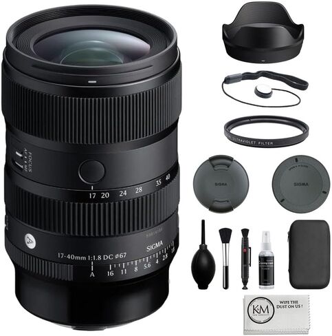 Sigma 17-40mm f/1.8 D.C. Art Lens Compatible with Canon RF Mount (APS-C) Bundle with 67mm UV Filter + Lens Cap Keeper + Cleaning Kit + Cleaning Cloth (5 Items) in Saudi Arabia