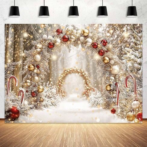 10x8 ft Christmas Cane Candy Photography Backdrop Winter Forest Xmas Tree Snow Scene Snowflake Background Wonderland Farmhouse New Year Kids Party Decoratins Photo Booth in Saudi Arabia