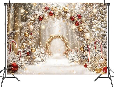 10x8 ft Christmas Cane Candy Photography Backdrop Winter Forest Xmas Tree Snow Scene Snowflake Background Wonderland Farmhouse New Year Kids Party Decoratins Photo Booth in Saudi Arabia