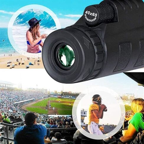 تلسكوب أحادي العين، أحادي العين بقوة 40 × 60 مقاوم للماء وخفيف الوزن، شفاف مع حامل للهاتف الذكي وحامل ثلاثي قابل للتعديل لمشاهدة الطيور والتخييم والسفر in Saudi Arabia