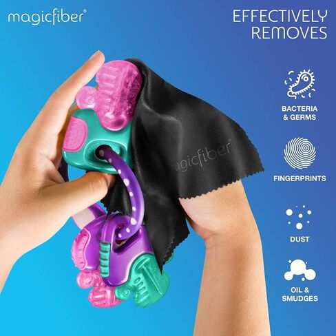 MagicFiber 42 PK - 12 Household Microfiber Cleaning Cloths + 30 Glasses Microfiber Cleaning Cloths - Premium Kitchen Towels and Glasses Wipes in Kuwait