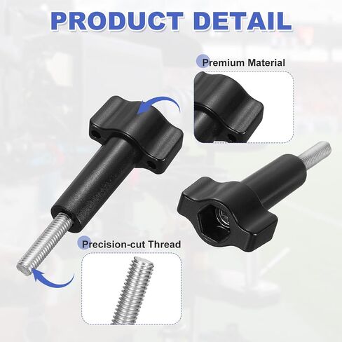 PATIKIL 2 Pcs Aluminum Thumbscrew, Long Thumb Screw with Cap Force for Action Sport Camera and Other Action Cameras, Black in Saudi Arabia