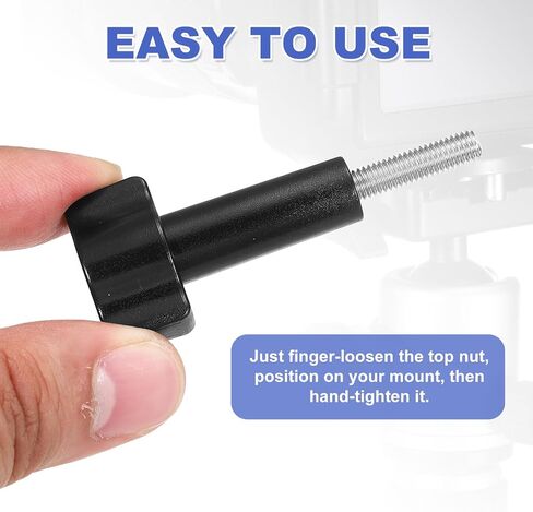 PATIKIL 2 Pcs Aluminum Thumbscrew, Long Thumb Screw with Cap Force for Action Sport Camera and Other Action Cameras, Black in Saudi Arabia