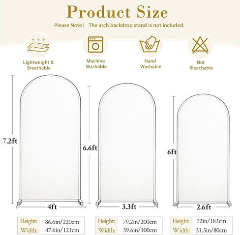 الأبيض والأزرق قوس خلفية مجموعة غطاء من 3-6ft، 6.6ft، 7.2ft قوس يغطي بسط خلفية دنة استحمام الطفل قوس حامل يغطي لحفل عيد ميلاد الزفاف دش الزفاف صورة خلفية الديكور in Kuwait