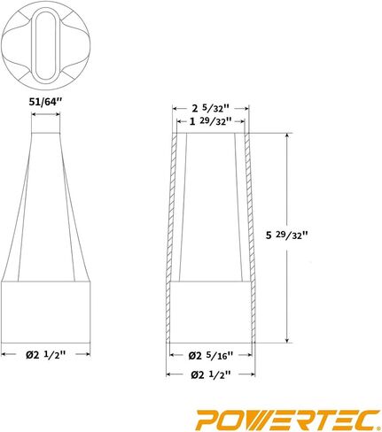 POWERTEC 70202 Tapered Nozzle for 2-1/2" ID Dust Collection Hoses in Kuwait