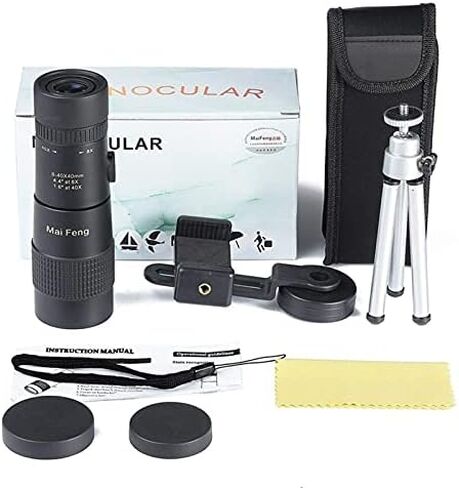 High Definition Monocular with Smartphone Holder & Tripod for Travelling & Camping & Hunting,12X42 Monocular Telescope for Adults, Gifts for Men Adults Kids - in Saudi Arabia