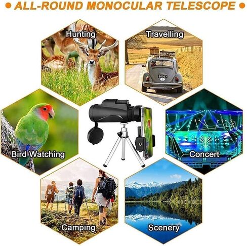 Monocular Telescope, Astronomical Telescopes 16X52 Dual Focus Monocular Telescope Binoculars 66M/8000M Scope for Travel 1 in Saudi Arabia