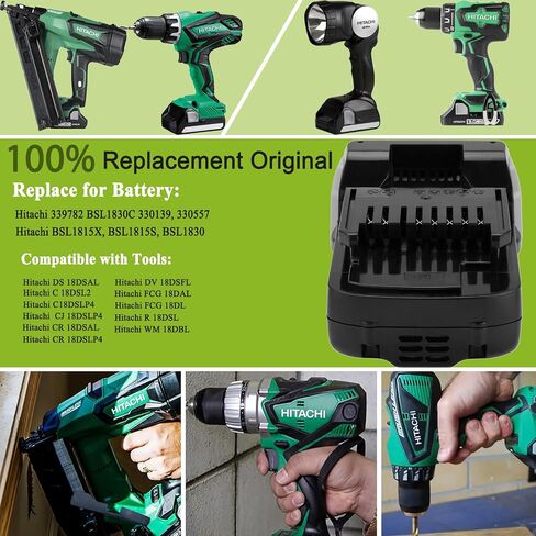 2 حزمة بطارية 3.0 أمبير 18 فولت متوافقة مع بطارية هيتاشي BSL1815X BSL1815S BSL1830 BSL1830C 330139 330557 339782 بطارية بديلة ليثيوم أيون in Kuwait