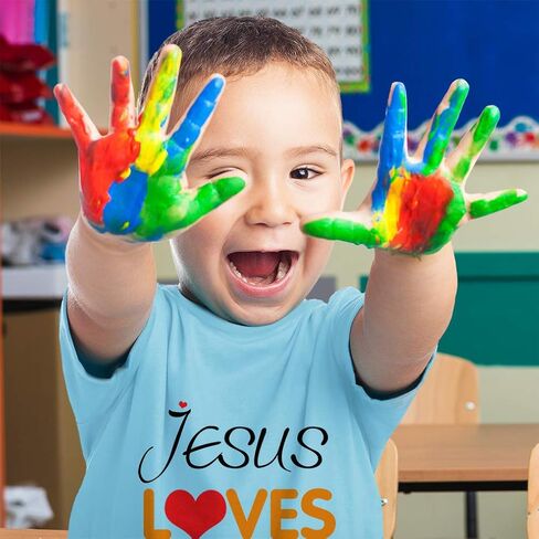 Toddler T-Shirt Jesus Loves Me Christian Jesus God Jesus is My Savior Clothes in Saudi Arabia