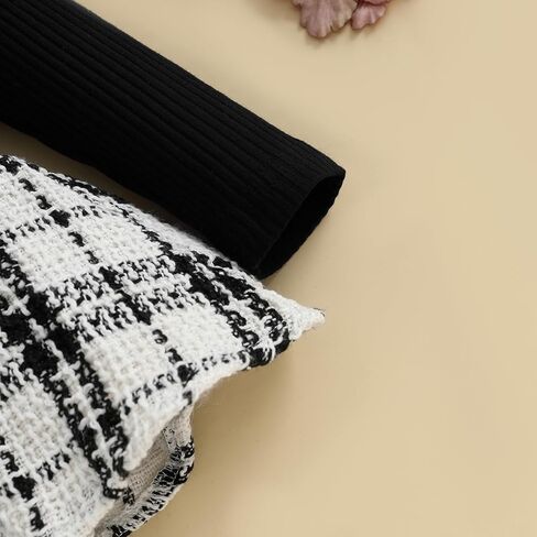 الوليد طفلة عطلة الزي طويلة الأكمام منقوشة تنورة رومبير اللباس عقال الجوارب مجموعة أزياء الخريف الشتاء الملابس in Kuwait