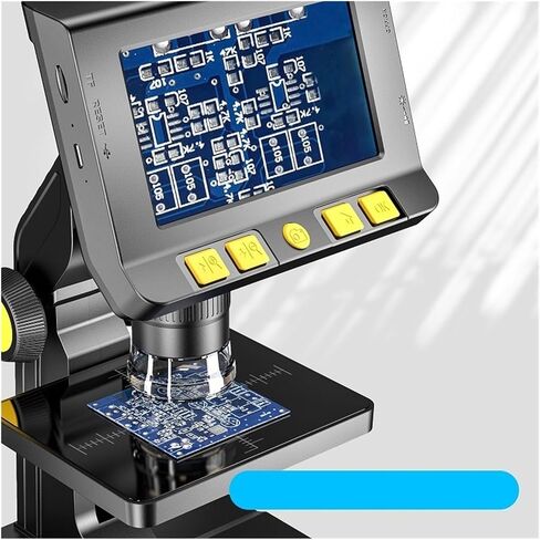 مجهر بشاشة 4.3 بوصة كاميرا مجهر رقمية شاشة تكبير 1000X 8 مصابيح LED حامل تكبير إلكتروني محمول أداة تستخدم على نطاق واسع in Kuwait