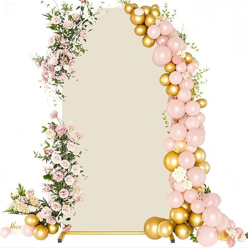7.2FT Beige Arch Backdrop Cover,Spandex Arch Covers Stretchy Backdrop for Wedding Birthday Party Baby Shower in Saudi Arabia