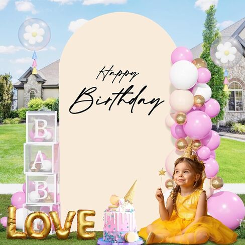 7.2FT Beige Arch Backdrop Cover,Spandex Arch Covers Stretchy Backdrop for Wedding Birthday Party Baby Shower in Saudi Arabia