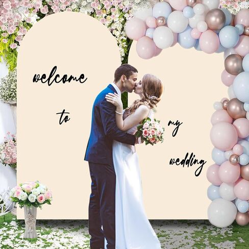 7.2FT Beige Arch Backdrop Cover,Spandex Arch Covers Stretchy Backdrop for Wedding Birthday Party Baby Shower in Saudi Arabia