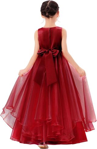 ekidsbridal Tiered Ruffle Organza Flower Girl Dresses Pretty Princess Ballroom Gown Seq1 in Saudi Arabia