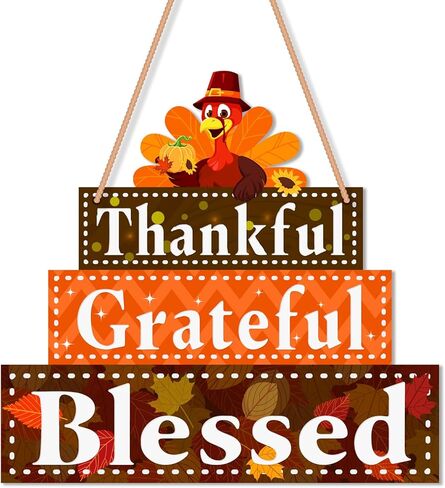 Fall Thanksgiving Christmas Door Sign, Double-sided Printed Christmas And Thanksgiving Door Decorations, Reversible Wooden Welcome Xmas Fall Thanksgiving Decorations Indoor Outdoor in Saudi Arabia