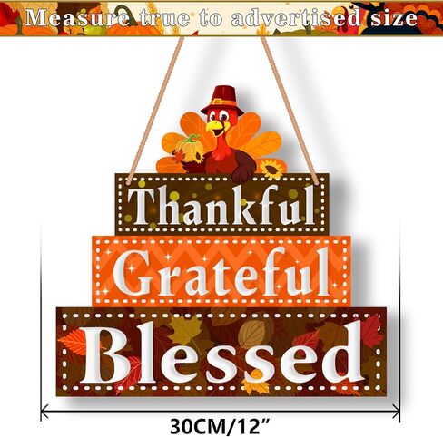 Fall Thanksgiving Christmas Door Sign, Double-sided Printed Christmas And Thanksgiving Door Decorations, Reversible Wooden Welcome Xmas Fall Thanksgiving Decorations Indoor Outdoor in Saudi Arabia