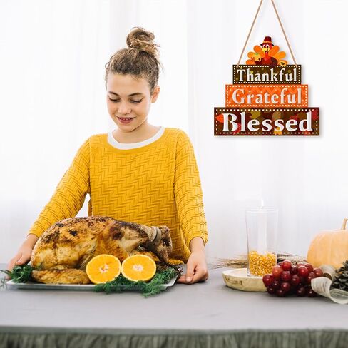Fall Thanksgiving Christmas Door Sign, Double-sided Printed Christmas And Thanksgiving Door Decorations, Reversible Wooden Welcome Xmas Fall Thanksgiving Decorations Indoor Outdoor in Saudi Arabia