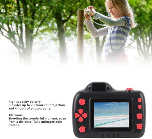 GOWENIC 2 in 1 Digital Camera, 1080P 48MP Video Camera with Projector Function, 10x Zoom, Built in Speaker, Portable Toddler Camera with 2.8in Screen for Life Recording (Without in Saudi Arabia