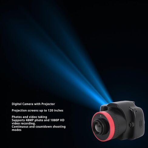 GOWENIC 2 in 1 Digital Camera, 1080P 48MP Video Camera with Projector Function, 10x Zoom, Built in Speaker, Portable Toddler Camera with 2.8in Screen for Life Recording (Without in Saudi Arabia