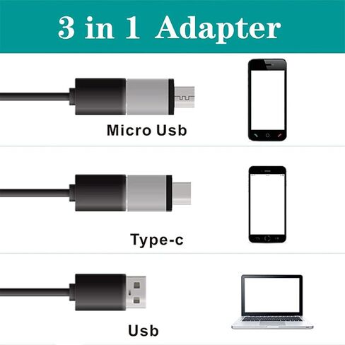 Adjustable 1600X 3 in 1 USB Digital Microscope Type-C Electronic Microscope Camera for 8 LED Zoom Magnifier (Color : Black Size : 1600X) (Black 1000X) in Saudi Arabia