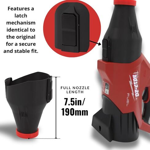 Short Nozzle – Compatible with Milwaukee 3017-20 M18 Blower – Compact PETG-CF Attachment for Detailing & Snow – by MMD Studio in Saudi Arabia