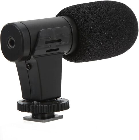 Denash 3.5mm Mini Microphone, Windproof Sponge, Compact ABS, Reduce Noise. MIC 06 Microphone for Camera for Mobile Phone in Saudi Arabia