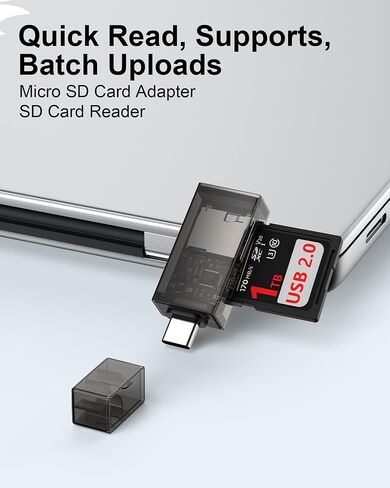 USB 3.0 SD Card Reader ، 2 في 1 قارئ بطاقة SD عالية السرعة ، محول USB SD CAED للكاميرا مع فتحة مزدوجة لبطاقات SD/SDHC/MMC/MICRO SDXC/UHS-II ، متوافقة مع MacBook و Dell والمزيد من الكمبيوتر المحمول والمزيد in Kuwait