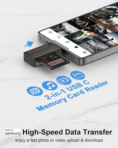 USB 3.0 SD Card Reader ، 2 في 1 قارئ بطاقة SD عالية السرعة ، محول USB SD CAED للكاميرا مع فتحة مزدوجة لبطاقات SD/SDHC/MMC/MICRO SDXC/UHS-II ، متوافقة مع MacBook و Dell والمزيد من الكمبيوتر المحمول والمزيد in Kuwait